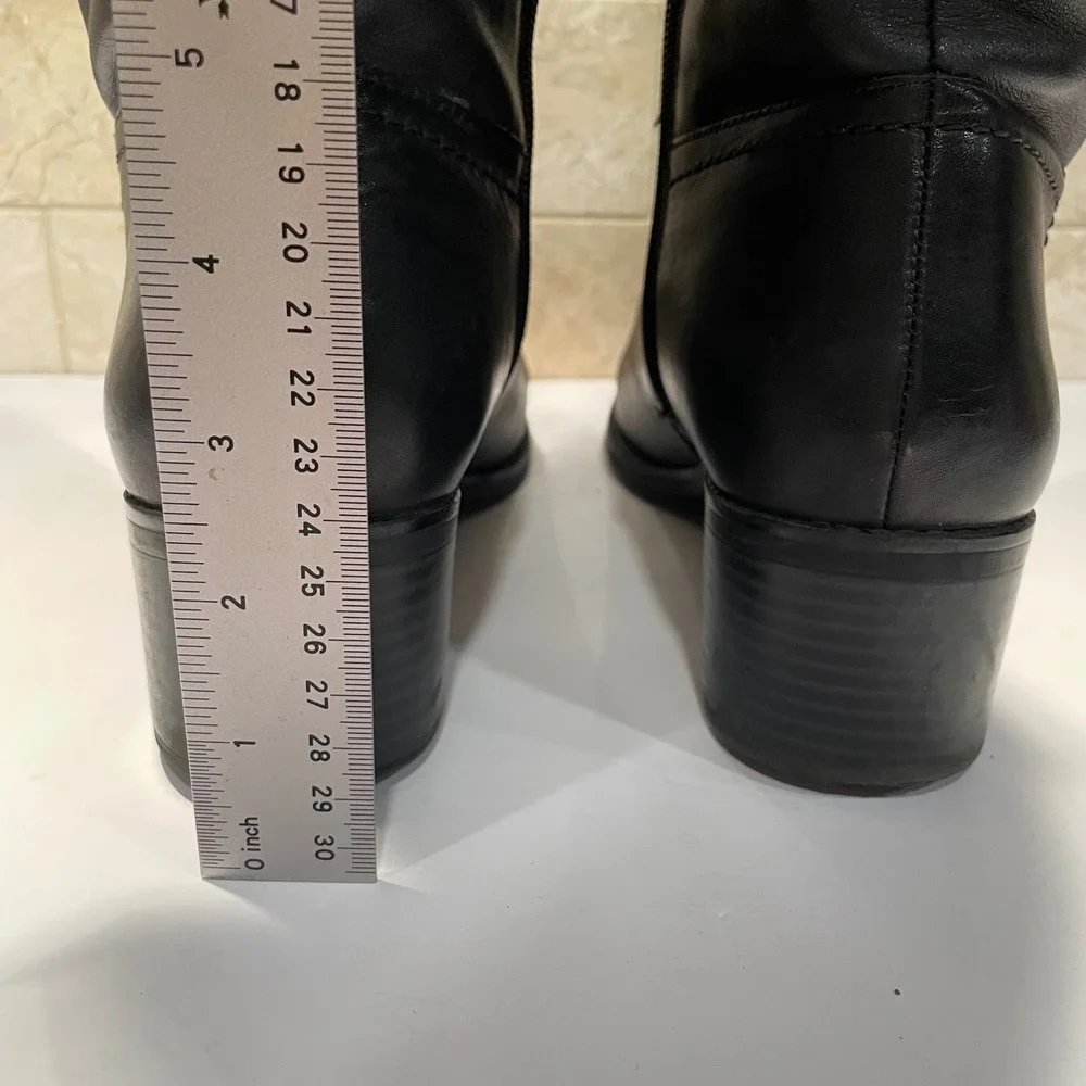 Franco Sarto Lizbeth Black Leather Wide Calf Riding Boots Womens 9.5M WC - Picture 4 of 9